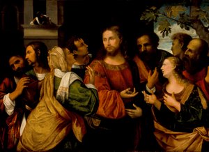 キリストとカナンの女性、1520年頃