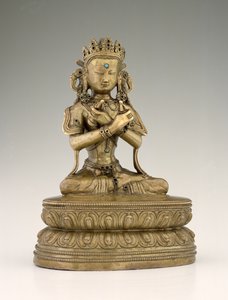 ヴァジュラダーラブッダ（銅合金と宝石）