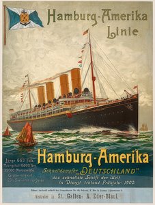 ハンブルグアメリカライン。ドイツ、ハンブルク、1899年