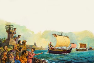 イギリスを離れるローマの兵士