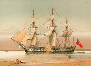 1780年頃の42砲のフリゲート
