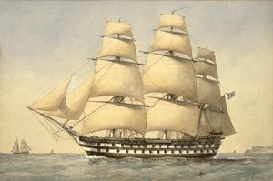 HMS Bellerophon沖、1875