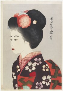 麻衣子少女、1924年（木版画カラー）