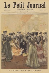 天然痘の予防接種を受けている女性
