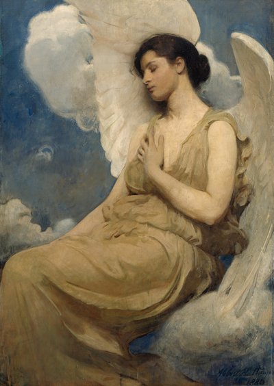 翼のある人物、1889年。 作： Abbott Handerson Thayer