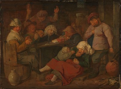 居酒屋での貧しい人々の飲酒 作： Adriaen Brouwer