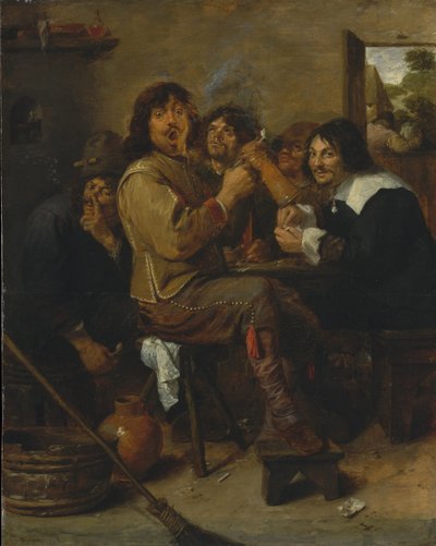 喫煙者、1636年頃 作： Adriaen Brouwer