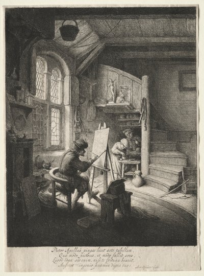 Painters Studio。 作： Adriaen Jansz. van Ostade