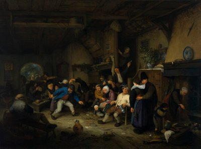 居酒屋で踊る農民 作： Adriaen van Ostade