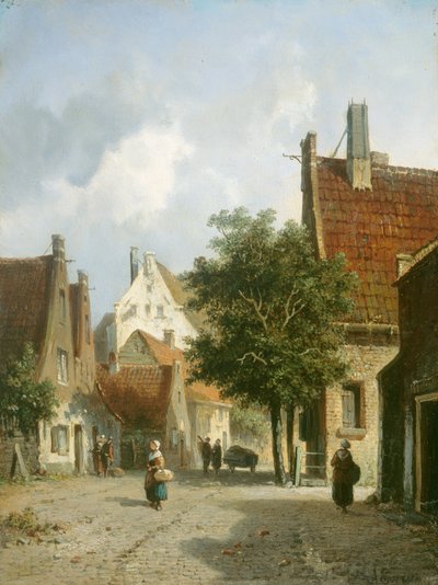 アムステルダムのストリート シーン 作： Adrianus Eversen