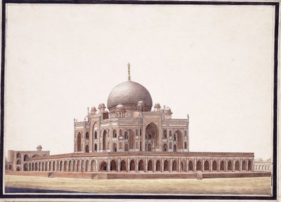 フマユーンの墓、1820年頃 作： Agra School