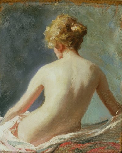 女性ヌード（オイルオンボード） 作： Albert Henry Collings