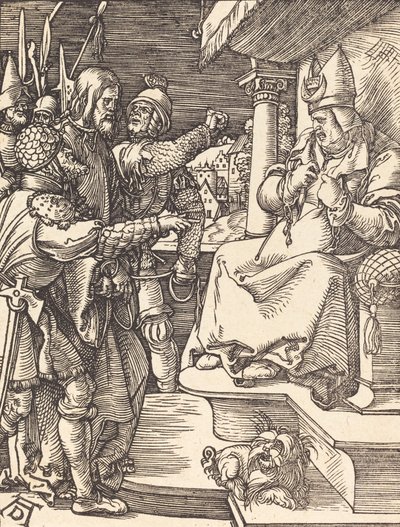 カイアファの前のキリスト、おそらくc。 15091510。 作： Albrecht Dürer