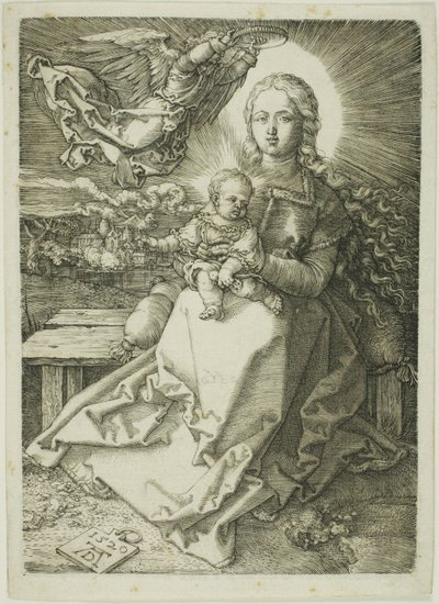 一人の天使に戴冠したマドンナ 作： Albrecht Dürer