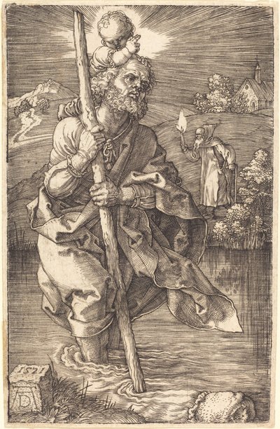 聖クリストファーが右向き 作： Albrecht Dürer