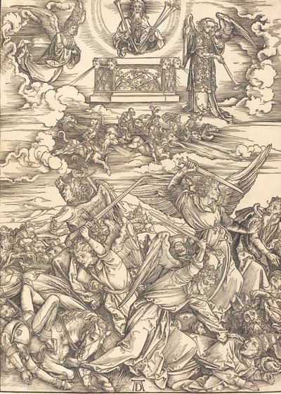 4 つの復讐の天使、おそらく c. 14961498。 作： Albrecht Dürer