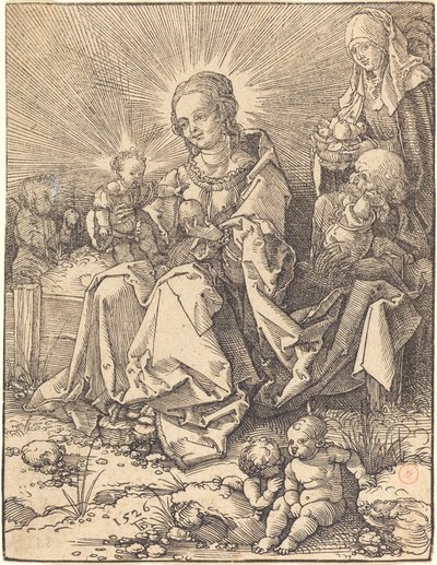 芝生のベンチの聖家族 作： Albrecht Dürer