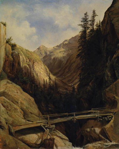 ハンデック滝、1842-43 作： Alexandre Calame