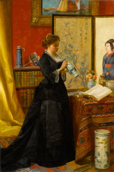 磁器コレクター、1868 作： Alfred Emile Stevens