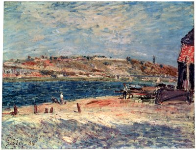 サンマンメスのリバーバンク、1884年。 作： Alfred Sisley