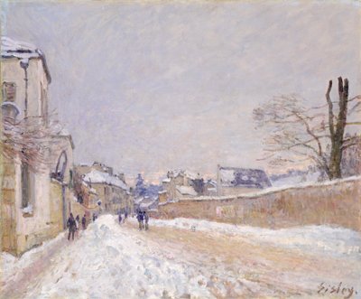 モレのユージーン・ムッソワール通り：冬 作： Alfred Sisley