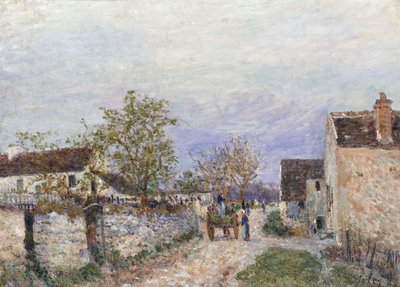 Rue a Veneux、1883 作： Alfred Sisley