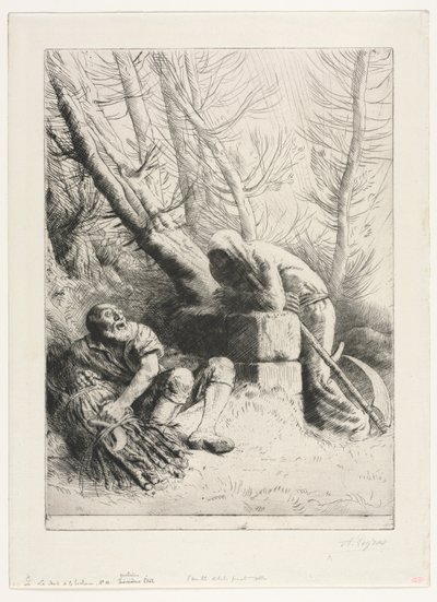 死と木こり、1881年。 作： Alphonse Legros