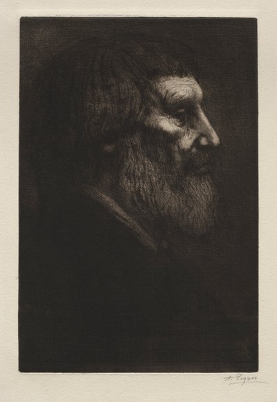 男の頭。 作： Alphonse Legros