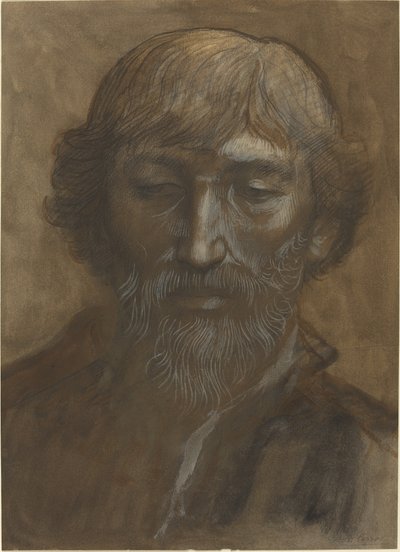 男の頭、フルフェイス 作： Alphonse Legros