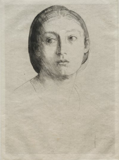 若い女の子の頭 作： Alphonse Legros