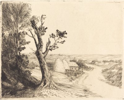 干し草のある風景 作： Alphonse Legros