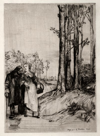 回復期の散歩、c。 1861年。 作： Alphonse Legros