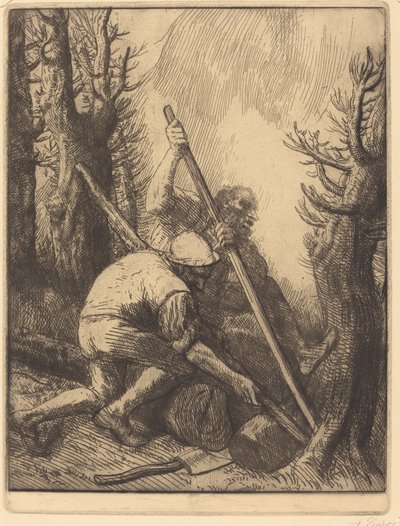 木こり、3 皿目 (Les bucherons) 作： Alphonse Legros