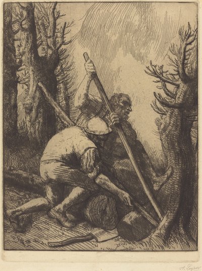 木こり、3 皿目 (Les bucherons) 作： Alphonse Legros