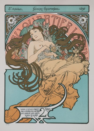 カルチェラタン、1897年。 作： Alphonse Mucha