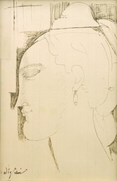 女性の頭 作： Amedeo Modigliani