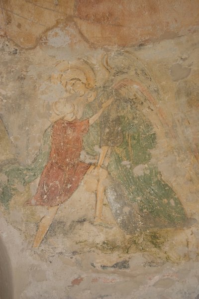 ジェイコブと天使、12世紀 作： Ancient Russian frescos