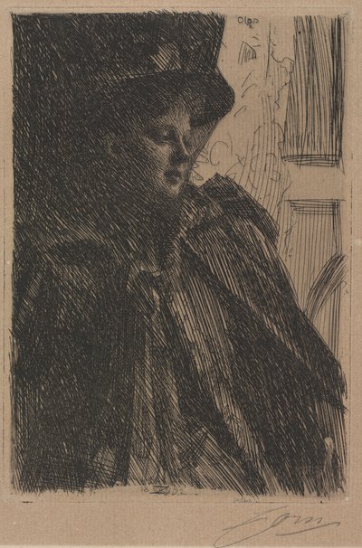 Mme。オルガ・ブラット、1892。 作： Anders Leonard Zorn