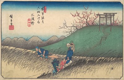 サントノ駅、カリフォルニア州。 1835年頃。 1835年。 作： Ando Hiroshige