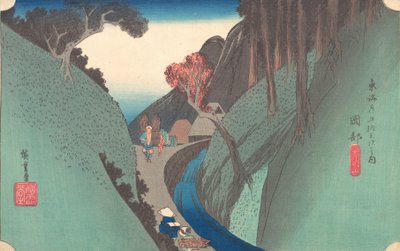 打つ 引っｌ あｔ 岡部、 １８３４。、 １８３４。 作： Ando Hiroshige