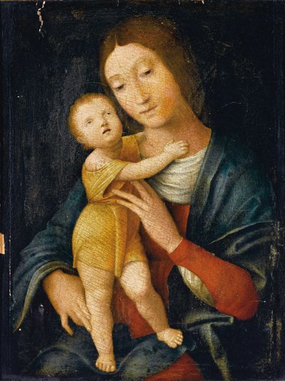 マドンナと子供 作： Andrea Mantegna