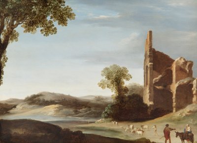 「古典的な遺跡と人物のある風景」、c1630 作： Bartholomeus Breenbergh