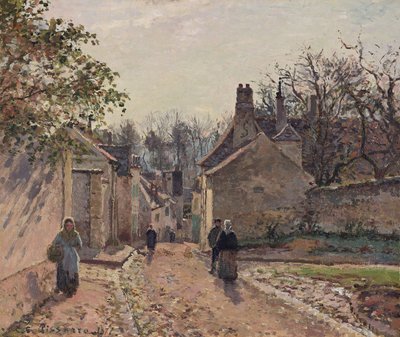 ルーヴシエンヌ、村の通り 作： Camille Pissarro