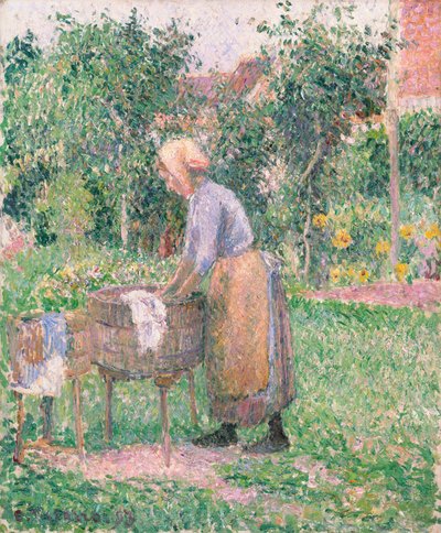 1893年、エラニーの洗濯婦。 作： Camille Jacob Pissarro