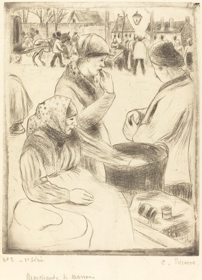 栗の行商人 栗の行商人、1878 年。 作： Camille Pissarro