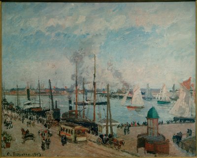 満潮時のルアーブル港 作： Camille Jacob Pissarro