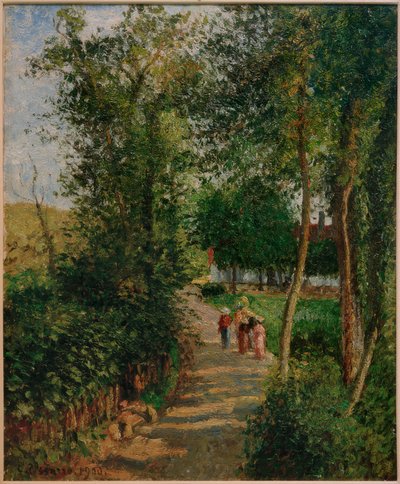 ルート・ド・ベルヌヴァル・ル・プティ（ティエヴァンの家） 作： Camille Jacob Pissarro