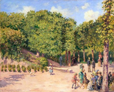 ポントワーズの町の公園、1873 年。 作： Camille Pissarro