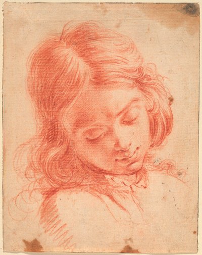 下を向く男の子の胸像 作： Carlo Dolci