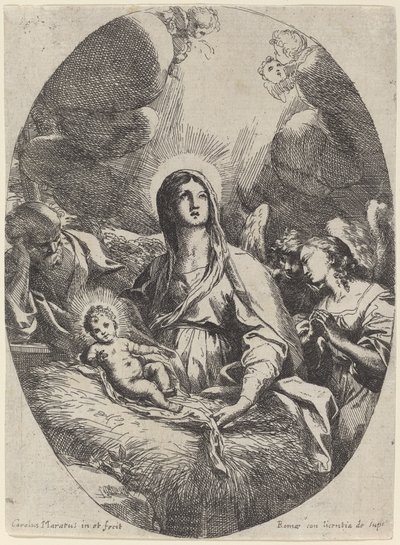 天使のいる聖家族 作： Carlo Maratta